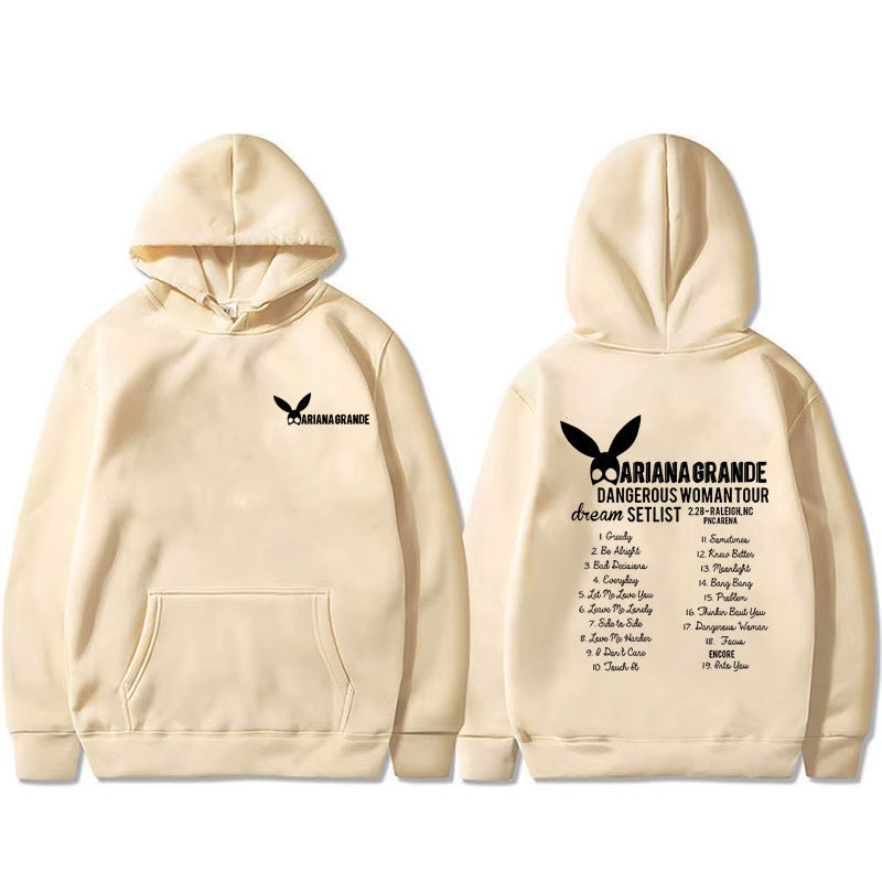 Moda Ariana Grande Dangerous Mujer Tour Merch Hoodie Male