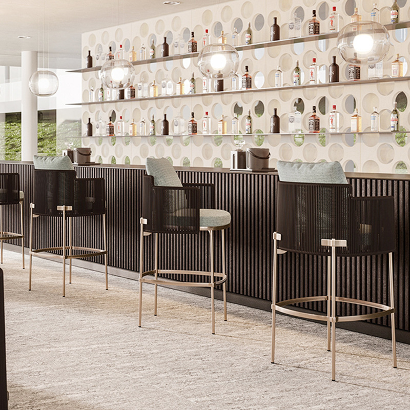 Al Aire Libre mesa y silla de ratán Jardín B & B Bar restaurante al aire libre mesa de comedor de madera maciza Silla de ratán al aire libre impermeable Protección solar