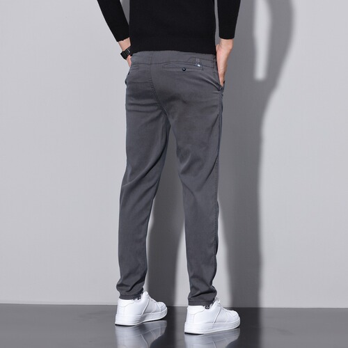 Chaulunbu Light Mature High-End Casual Pants: Men's Spring/Summer Straight Fit, Slimming Korean-Style Trendy Business Suit Pants