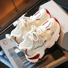 Kids' Girls' Sneakers 2023 Spring New Arrival: Soft-Soled Clunky Shoes for Older Kids, Plus-Size, and Big Girls—Perfect for Running in White