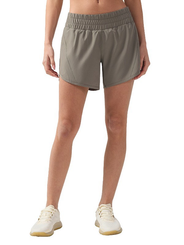 Pantalones cortos para correr de secado rápido Pantalones deportivos de ocio elásticos transpirables que absorben la humedad para mujer Pantalones cortos deportivos de yoga de cintura media lulu 5"