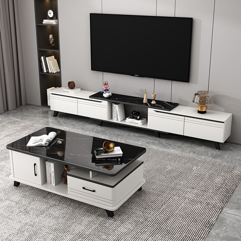 Special offer coffee table for living room, home use, light luxury, simple modern design, small apartment tea table, tempered glass coffee table and TV cabinet set Special offer coffee table for living room, home use, light luxury, simple modern design, small apartment tea table, tempered glass coffee table and TV cabinet set