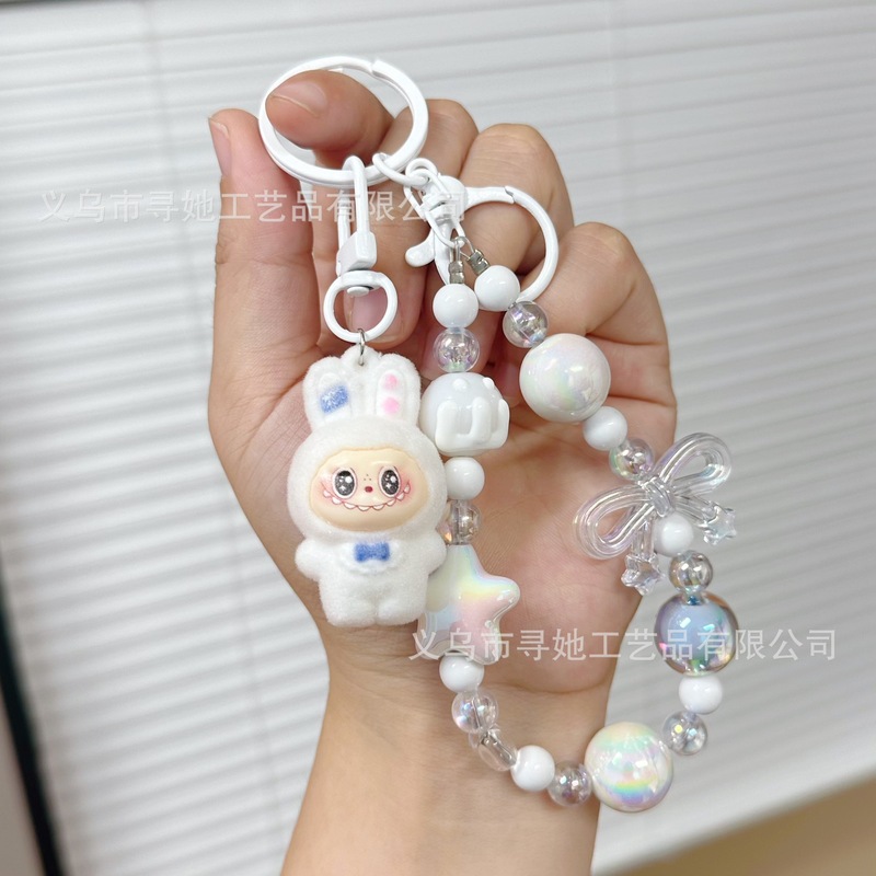 网红可爱植绒首领labubu钥匙扣公仔挂件卡通萌粒包包链条挂饰礼物|undefined