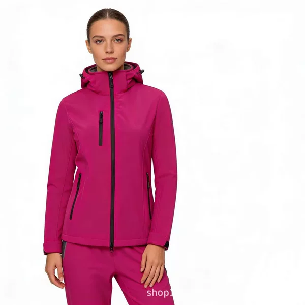 New Women's Outdoor Cross-border Hot Sale Camping Mountain Sports Casual Charge Clothes Composite Velvet Soft Shell Coat Clothes