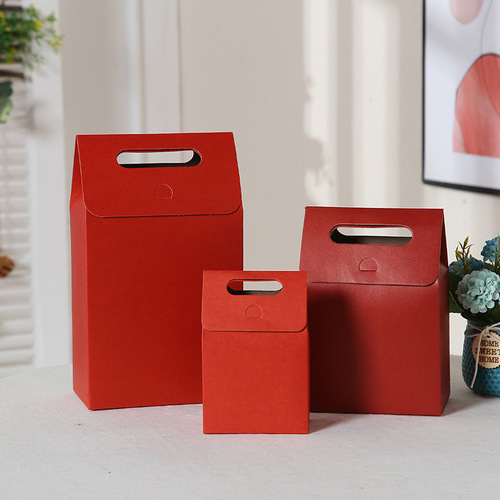 Solid Color Gift Box, Minimalist Self-Standing Windowless Gift Bag, New Style Handheld Sealed Gift Packaging Box