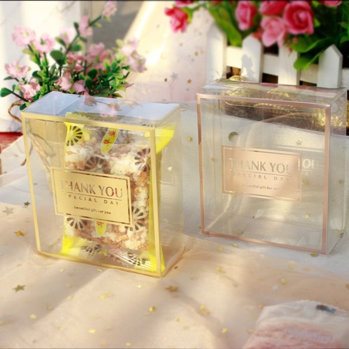 网红ins风喜糖盒 烫金喜糖盒 巧克力包装礼盒 透明PVC糖果盒现货