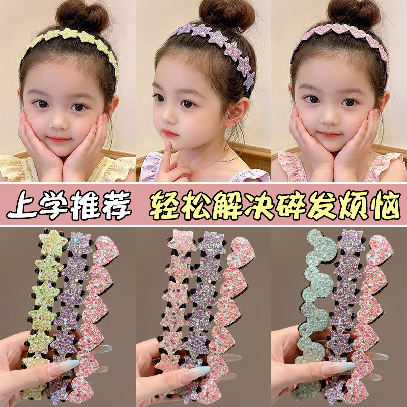 Girls' Hair Styling Tool: Glitter Star Bangs Stickers, Magic Hair Stickers, Children's Headbands and Hairbands