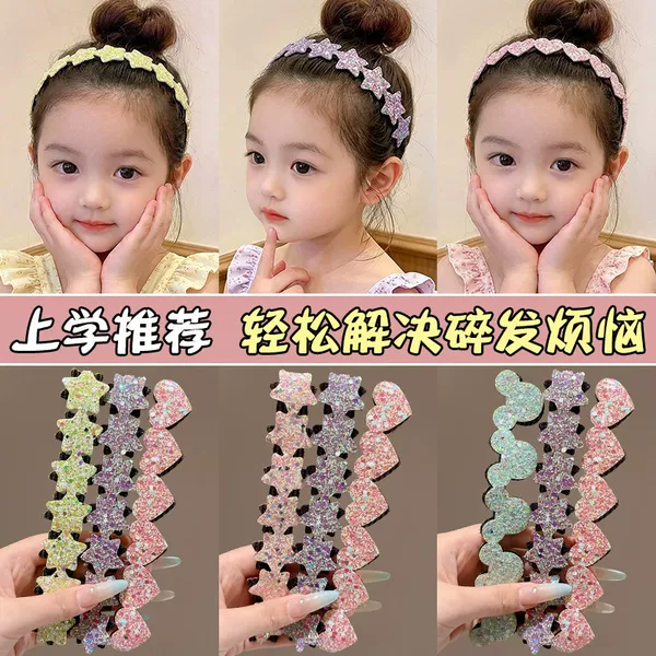 Girls' Hair Styling Tool: Glitter Star Bangs Stickers, Magic Hair Stickers, Children's Headbands and Hairbands