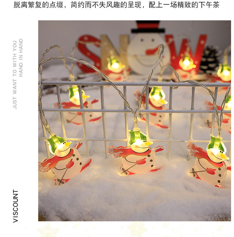 圣诞节灯串LED新款圣诞老人串灯电池盒USB雪人企鹅造型装饰彩灯详情14