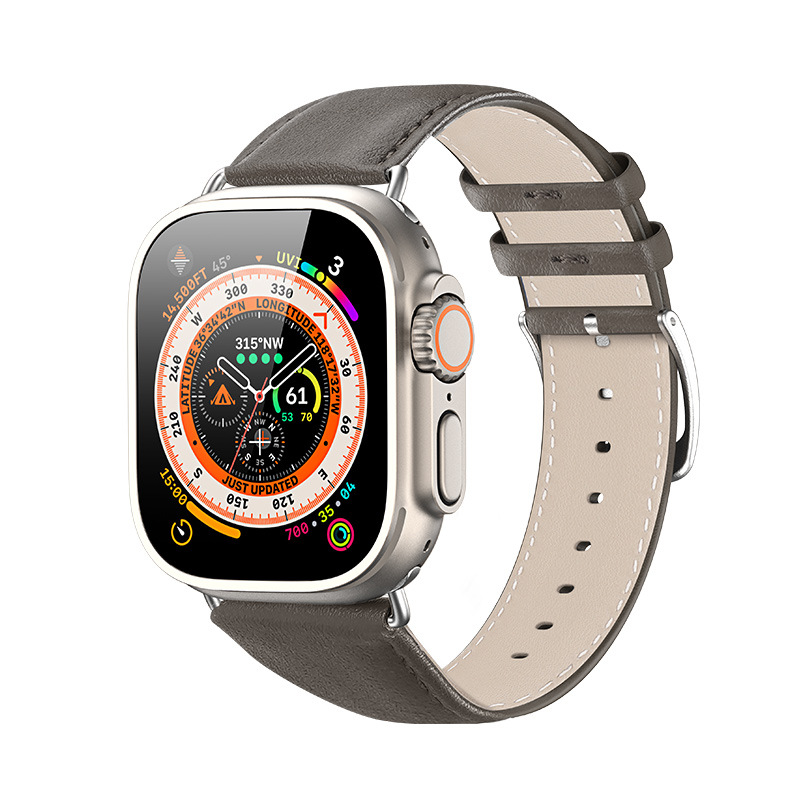 Adecuado para Apple correa de cuero applewatch correa de reloj de negocios primera capa de piel de vaca correa de muñeca impermeable a prueba de sudor