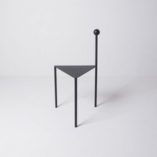 BB简约现代个性金属餐椅异形创意三角椅极简家具设计师网红艺术凳