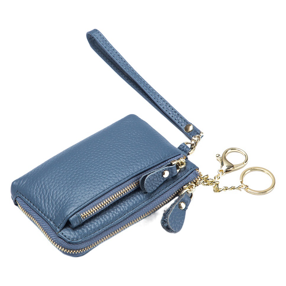 Amazon monedero transfronterizo europeo y americano de cuero genuino simple multifuncional ins correa de mano monedero 2021 Nuevo