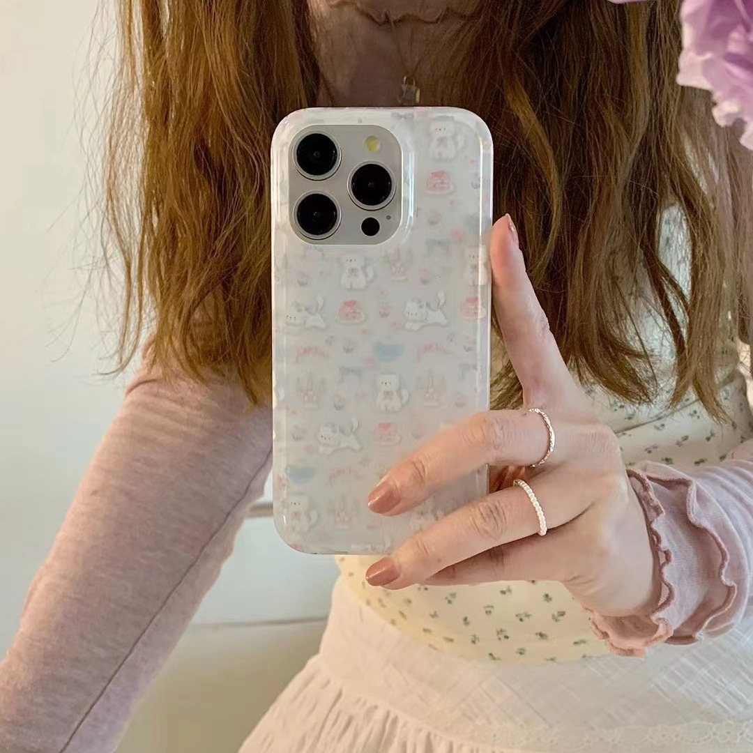 Ins fresco azul lindo gato 15ProMax nicho femenino iPhone13/12 para funda de teléfono móvil Apple 14