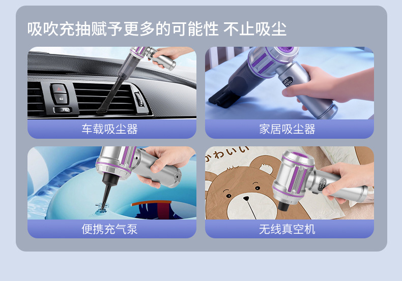 Car Vacuum Cleaner, Wireless High-Power Dust Blower, Ultra-Powerful Hair Suction Device for Cars, Handheld Household Vacuum Cleaner