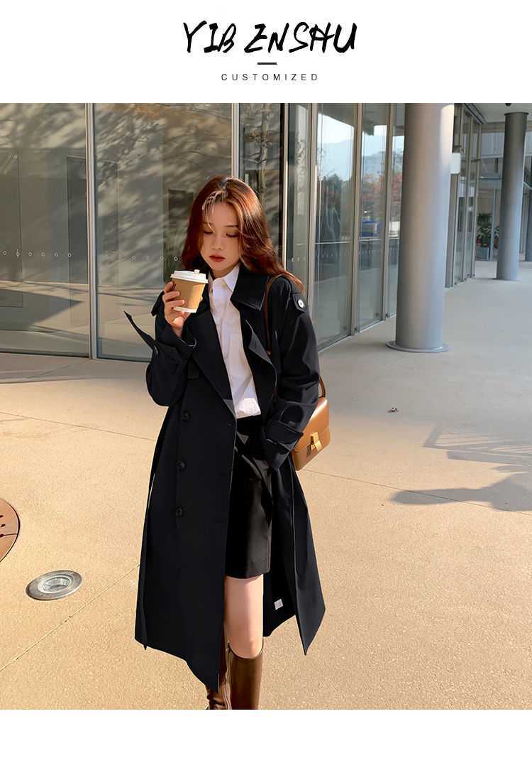 Autumn Winter Woman Long Trench Coat Fashion Korean Streetwear Style Loose Cloak Casual Elegant Thin Women's Windbreaker Coat