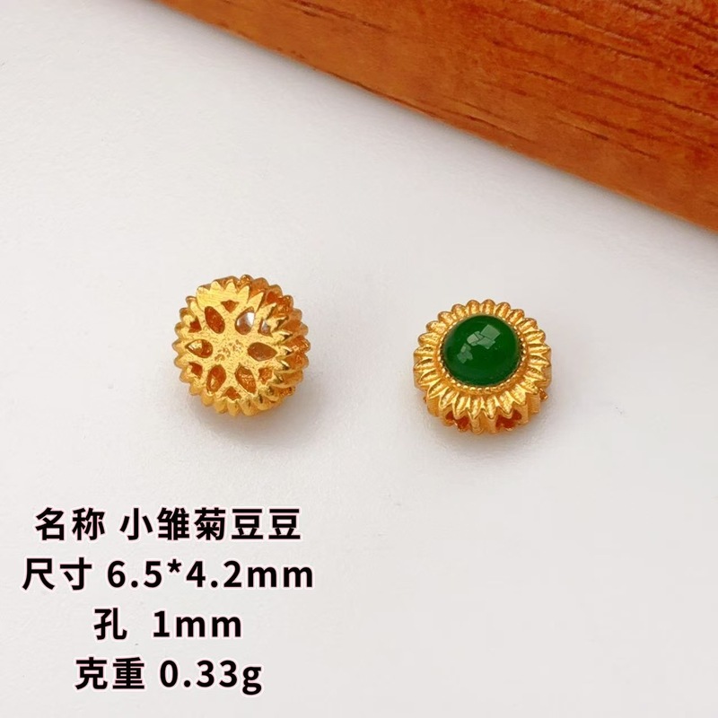 阳绿翡翠葫芦s925银镀金手串项链隔珠diy半成品隔片小红书爆款珠|undefined