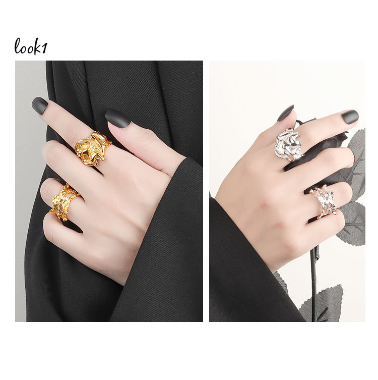 Wholesale IG Style Geometric Copper Plating Open Rings display picture 1