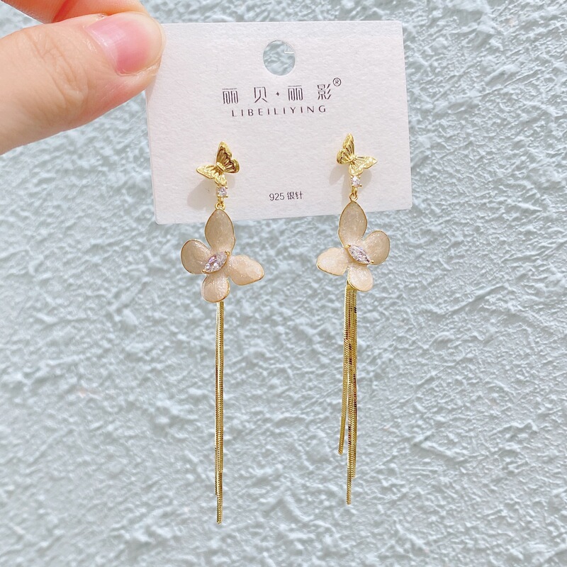 Liyin/Libeliying ドーパミンドロップ釉薬ペイントイヤリングニッチ春夏甘くて絶妙な s925 シルバー針イヤリング|undefined