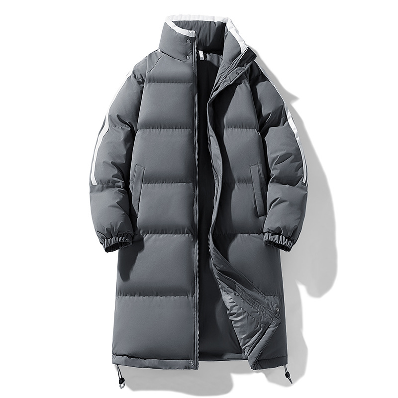 2025 Winter Three-bar Long Cotton-padded Clothes For Men And Women, Couples Over The Knee Down Cotton Clothes, Cold-resistant And Windproof Thickened_voghion.com