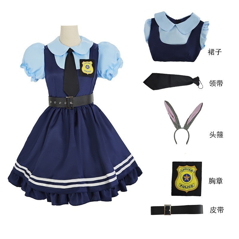 异裳织梦家万圣节服装疯狂动物城兔子警官judy朱迪cosplay漫展动|undefined