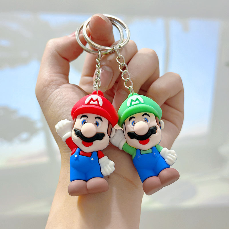 New Cartoon Mario Keychain Promotional Gifts Wholesale Doll Machine Gifts Pendant Keychain Qr Code Toy