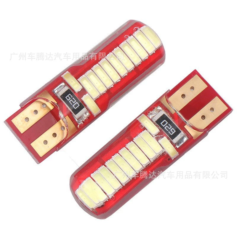 Светодиодный автомобильный светильник t10led, ширинный светильник-4014-24smd, автомобильный ширинный светильник, лампа для номерного знака, задняя коробка