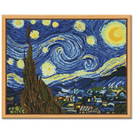 满钻带框得艺DIY钻石画 梵高星空 隆河的星空 鸢尾花 杏花 拾穗者