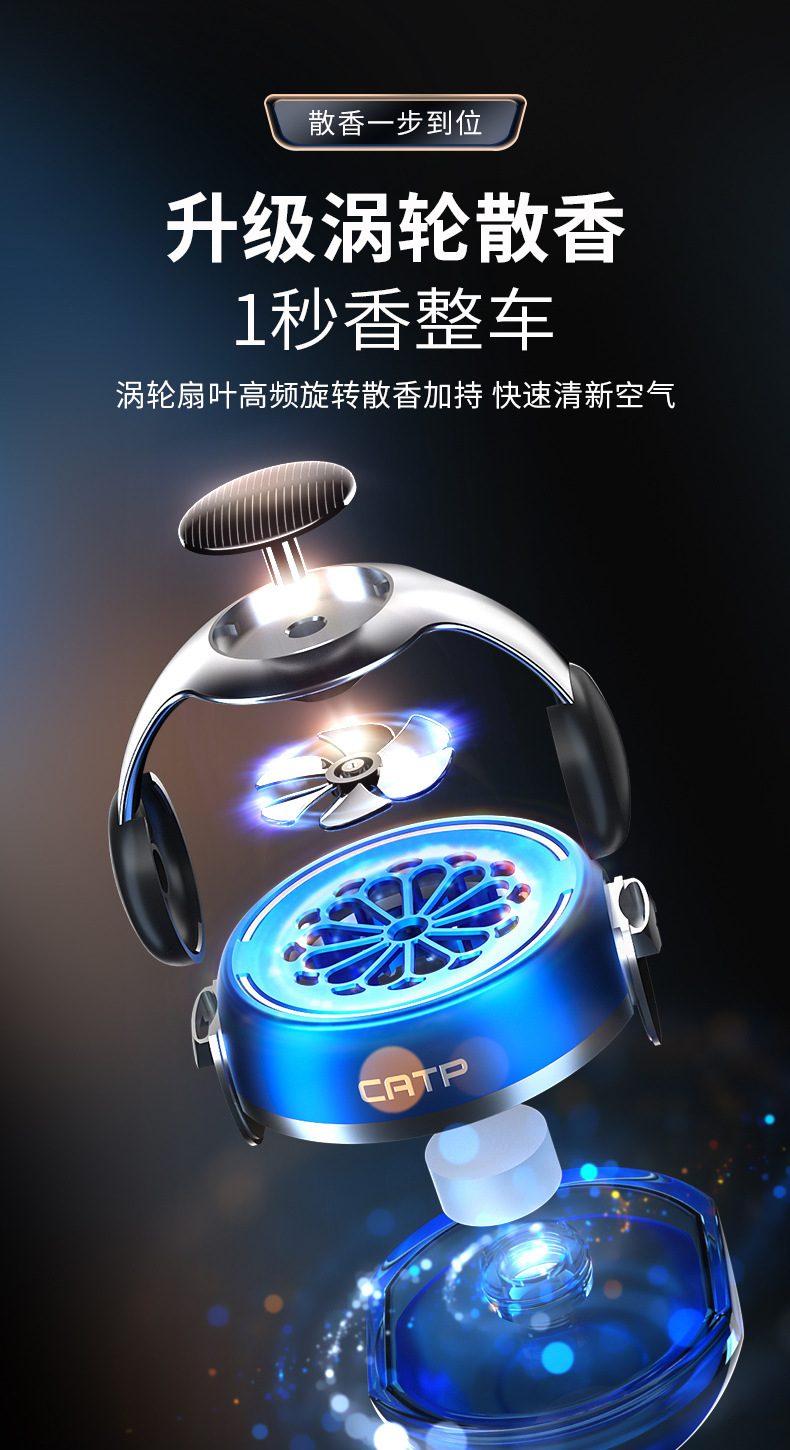 [Cross-Border] Car Perfume Car Aromatherapy Ornaments Solar Rotating High-End Car Center Console Long-Lasting Light Fragrance