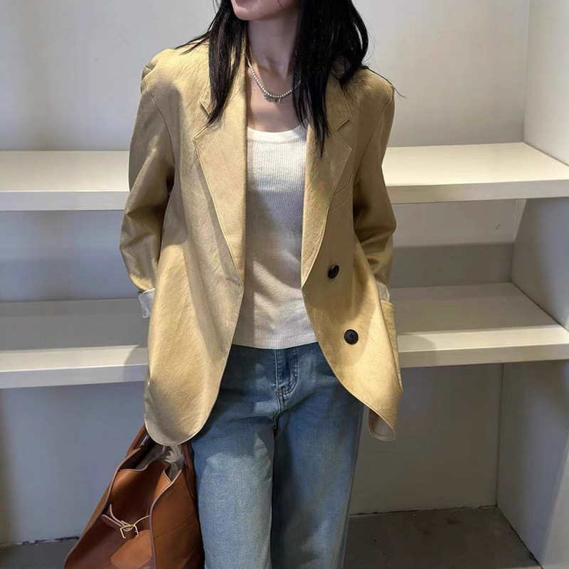 In-Stock 26 Spring Nanyou Plus Size Women's Linen Mid-Length Coat, Light Luxury Old Money Style, Slim Fit Blazer In-Stock 26 Spring Nanyou Plus Size Women's Linen Mid-Length Coat, Light Luxury Old Money Style, Slim Fit Blazer
