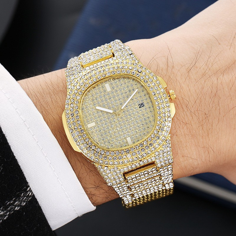 Men's metal watch calendar fashion steel band