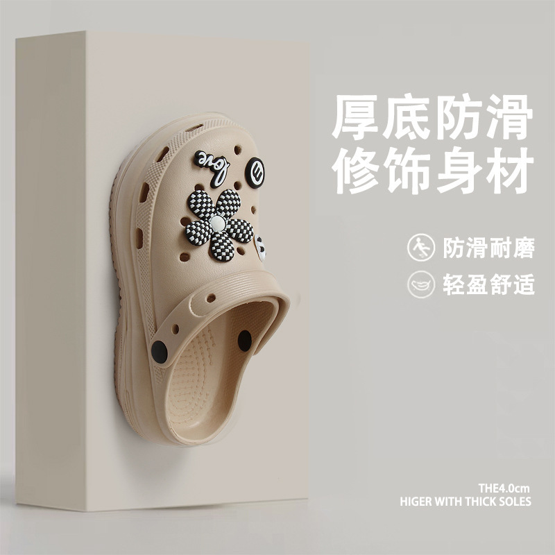 New wedding dress accessory for petite women, 6cm height-increasing sandals, thick-soled clogs for women, suitable for summer outdoor wear
