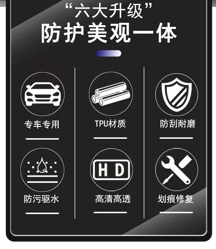 For Xiaomi SU7 headlight protective film light control blackened TPU color film repair scratches car TPU tail light film