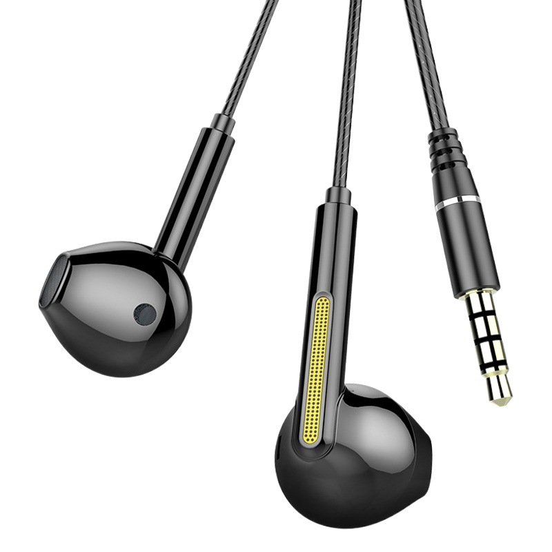 Teléfono móvil controlado por cable 3,5-cabeza auriculares de metal bajo reducción de ruido ordenador auriculares con cable en la oreja juego de karaoke auriculares