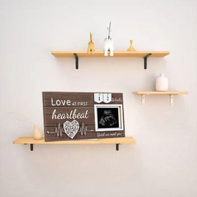 Marco de fotos de madera para mascotas Decoración de mesa creativa mesa de bebé colgante marco de fotos latido del corazón en forma de corazón sinuoso crecimiento conmemorativo