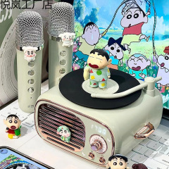 クレヨンしんちゃん レコードプレーヤー Bluetooth スピーカー 歌 新しいオーディオ マイク 実用的な誕生日 女の子 親友