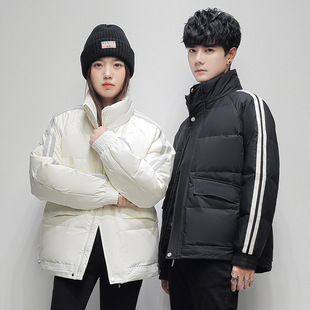 90 Velvet Couple Feather Military Uniform Winter 90% White Duck Feather Men's Military Uniform Fashion Brand Warm Thickened Vertical Collar Jacket