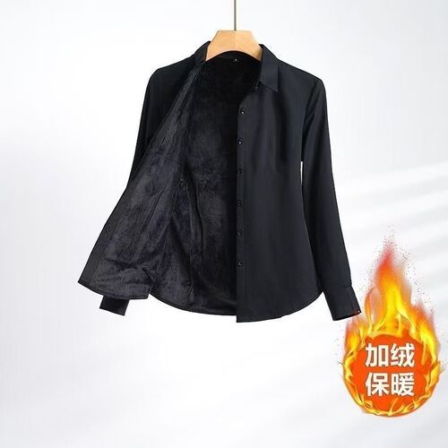 New Chinese style autumn and winter new style thick warm and fashionable high-end white velvet base top velvet shirt for women inside