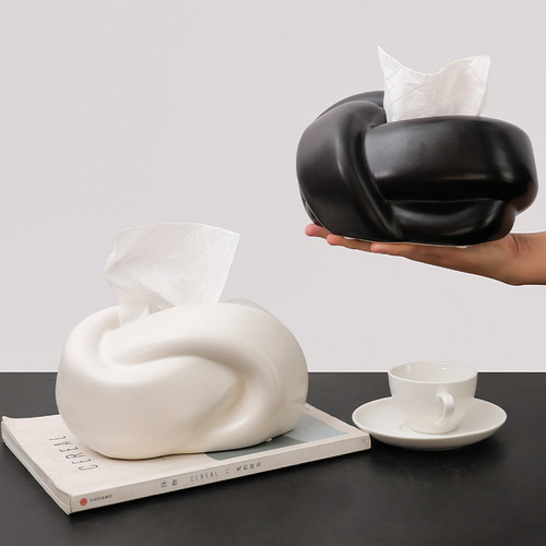 Modern simple knotted fun tissue box living room coffee table dining table bedroom ceramic tissue box personality cute home use