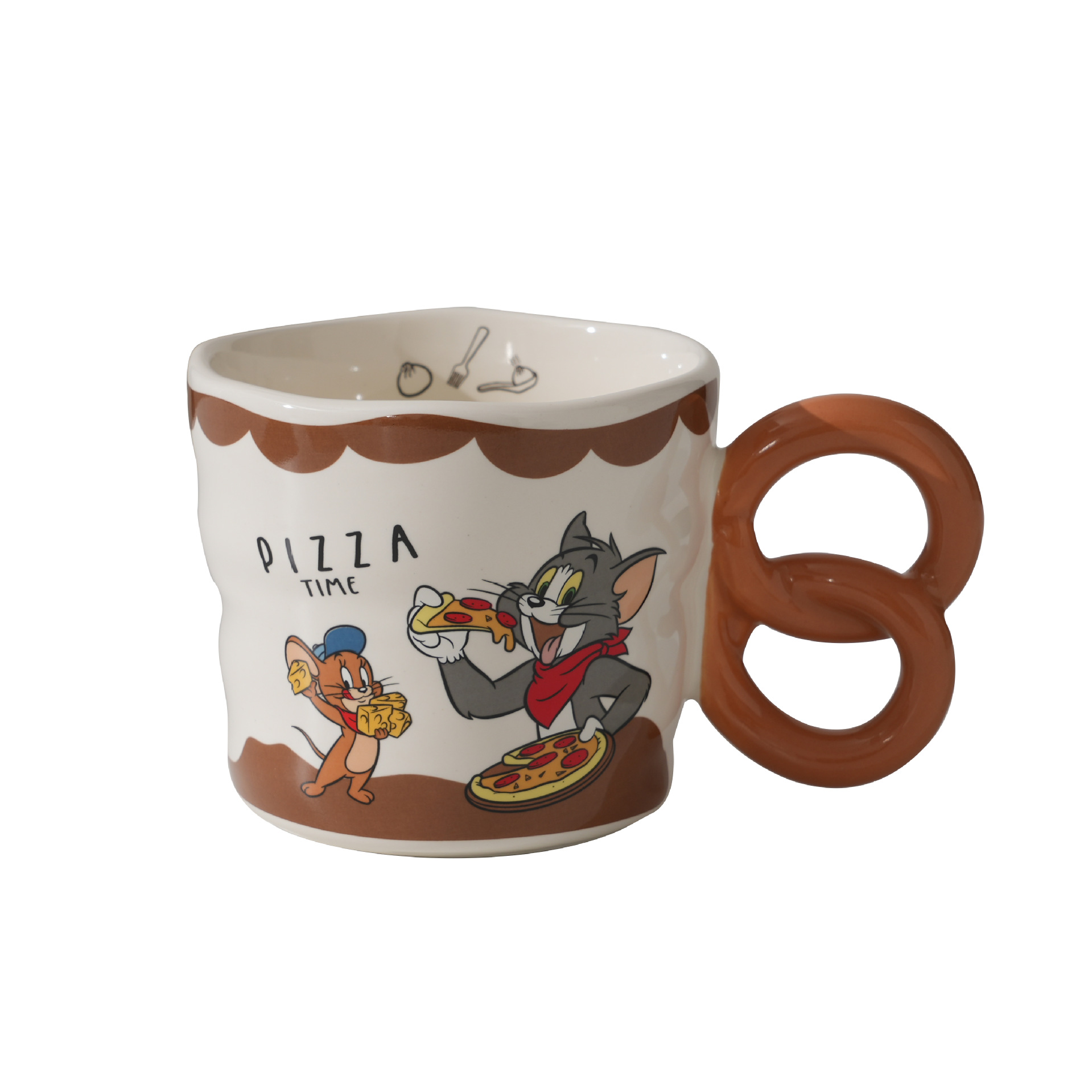 Gatos y ratones de dibujos animados tazas de cerámica tazas de agua caseras tazas de desayuno de dormitorio tazas de leche regalo de mano tazas lindas