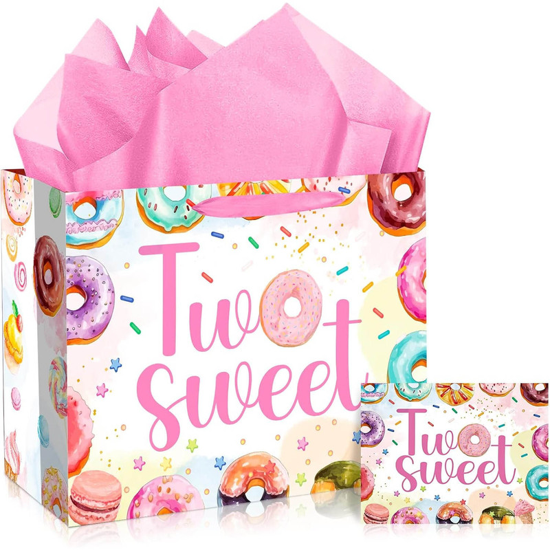 Amazon's Exquisite Donut Gift Bag with Handle, Large Bag, White Cardboard Bag, Clothing Store High-End Bag Amazon's Exquisite Donut Gift Bag with Handle, Large Bag, White Cardboard Bag, Clothing Store High-End Bag