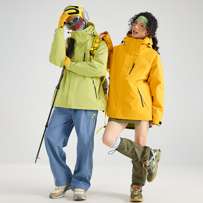 Outdoor Jackets for Men and Women, Autumn and Winter Windproof and Waterproof Three-In-One Mountaineering Jackets, Group Workwear, Logo Printable