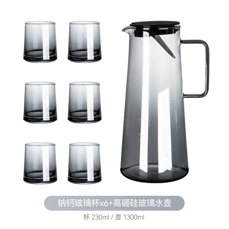 北欧风耐高温冷水壶水杯水具套装家用玻璃水具大容量高颜值无|undefined