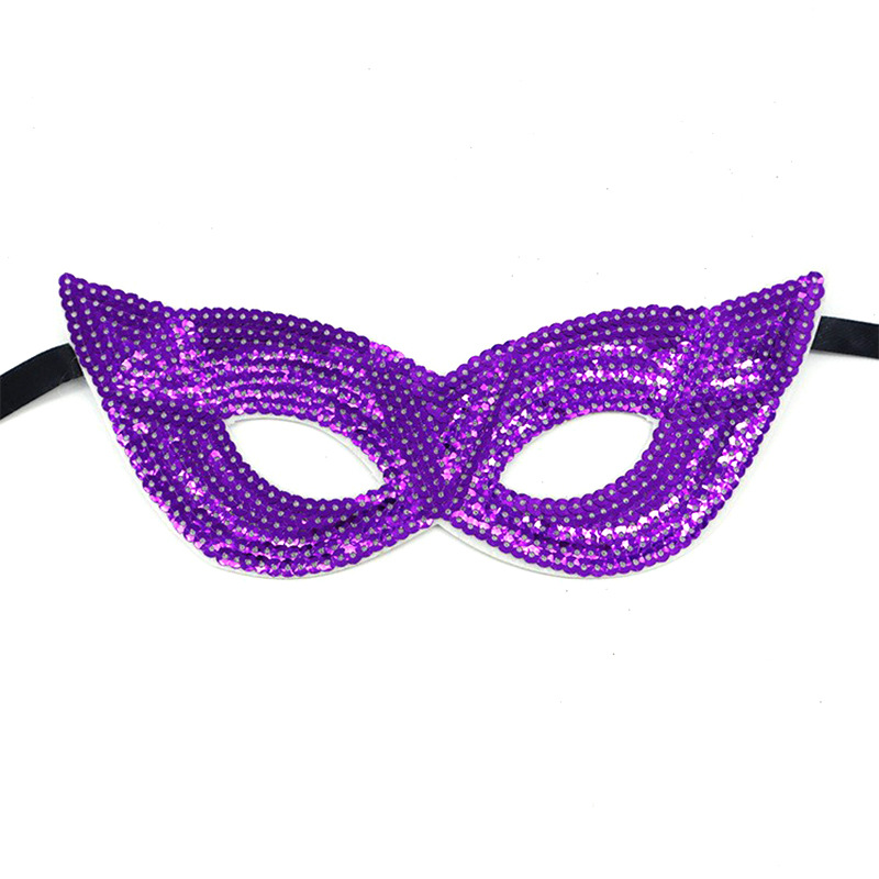 Transfronterizos máscaras de baile de maquillaje amazónico tema carnaval dorado púrpura verde sequinado máscara de medio rostro suministros máscara