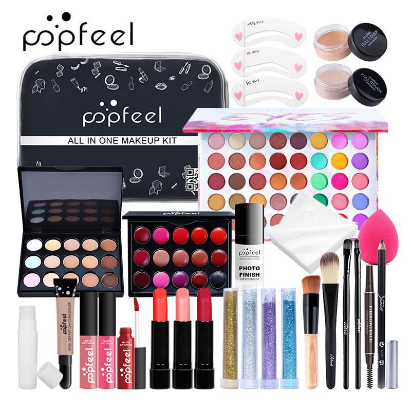 Traje europeo y americano sombra de ojos maquillaje conjunto completo principiante estudiante novato conjunto completo caja de regalo de maquillaje ligero combinación de cosméticos sombra de ojos