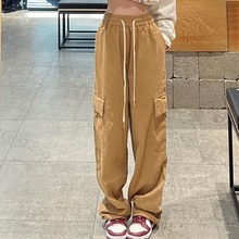 纯棉直筒裤女2025春秋高腰裤宽松大码运动裤扎染文艺风休闲百搭