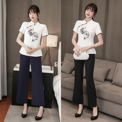 2021夏季新款足浴足療沐足工衣技師服KTV公主酒店服空姐1277短袖