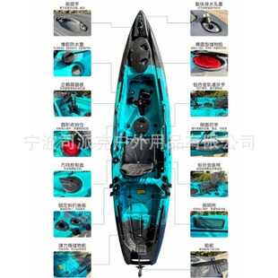 Pawnic foot stepping on the power boat canoe fishing boat single -person fin boat 3.6 meters single boat color can be fixed