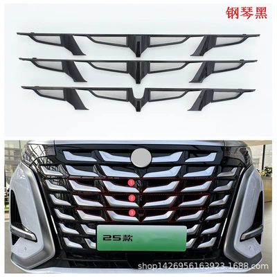 Suitable for Denza/25 Denza D9 Exterior Black Warrior Modification, Front Grille, Front Side Wind Deflector, Insect-Proof Net (Şüşə kənarı xromları/moldingləri) - piano-black-install-insect-net3l