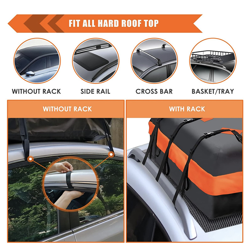 Car roof luggage bag, 600D waterproof and wear-resistant, suitable for all car models, car roof storage bag