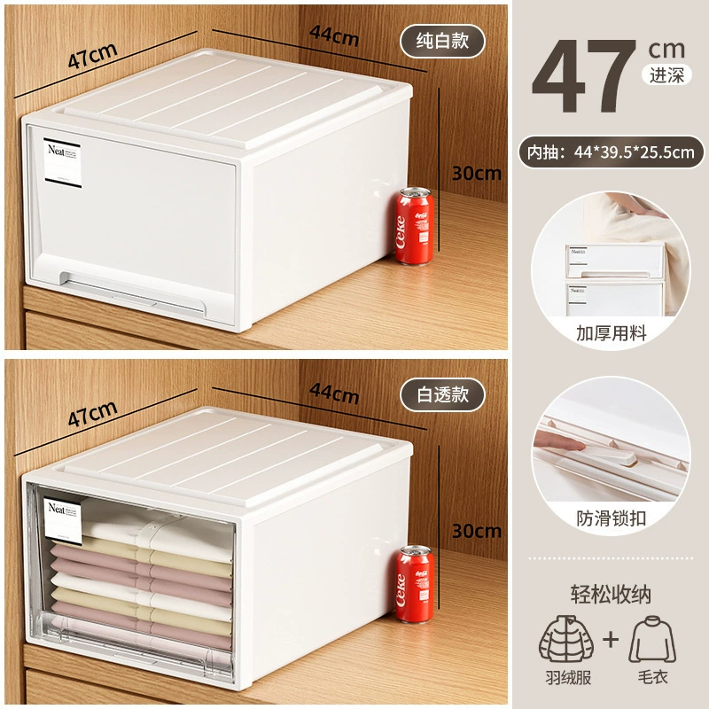Japanese-Style Storage Box Set, Stackable Drawer System, Multiple Sizes (5–53L), Privacy or Transparent